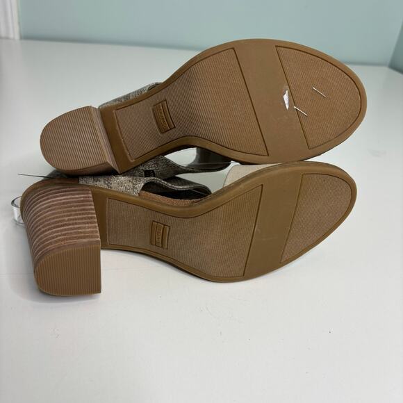 Toms Majorca Cutout Cobblestone Snake Print Canvas Heeled Sandal 9.5 - Picture 8 of 10